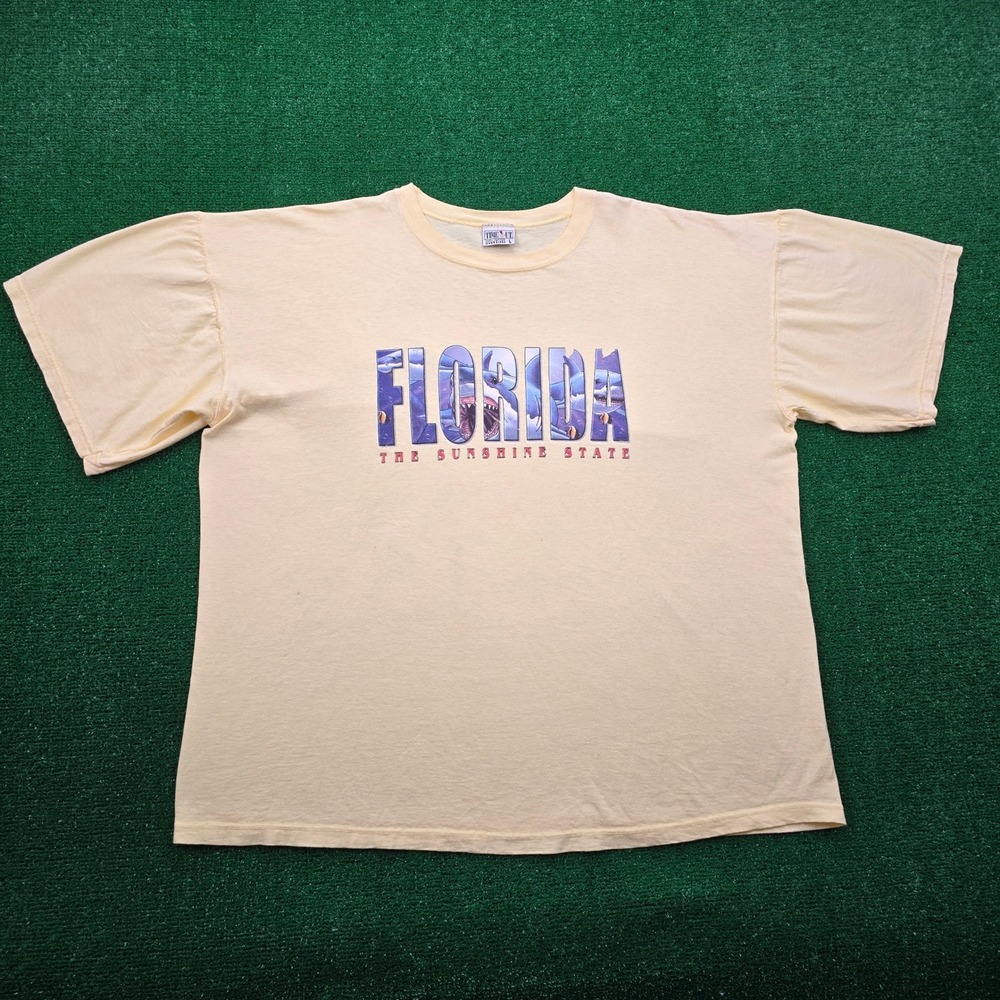Time Out Florida The Sunshine State Tshirt‎ Mens 2XL Vintage Oversized Shark